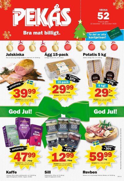Pekås reklamblad i vecka 52 sida 1