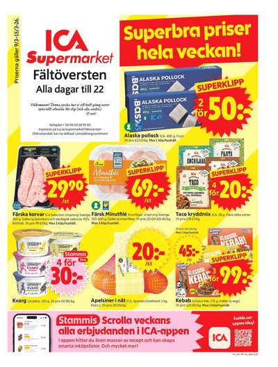 ICA Supermarket reklamblad i vecka 11 sida 1