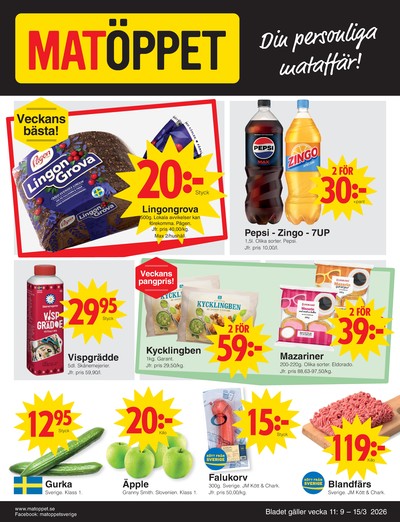 Matöppet reklamblad i vecka 11 sida 1