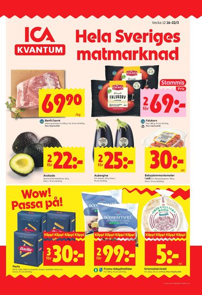 ICA Kvantum reklamblad i vecka 12 sida 1