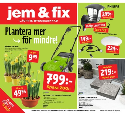 Jem & Fix reklamblad i vecka 12 sida 1