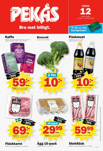 Pekås reklamblad i vecka 12 sida 1