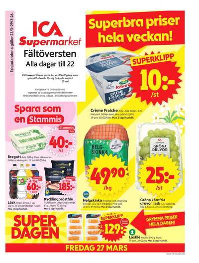 ICA Supermarket reklamblad i vecka 13 sida 1