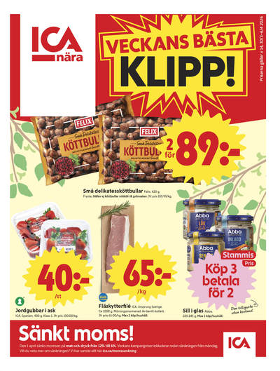 ICA Nära reklamblad i vecka 14 sida 1