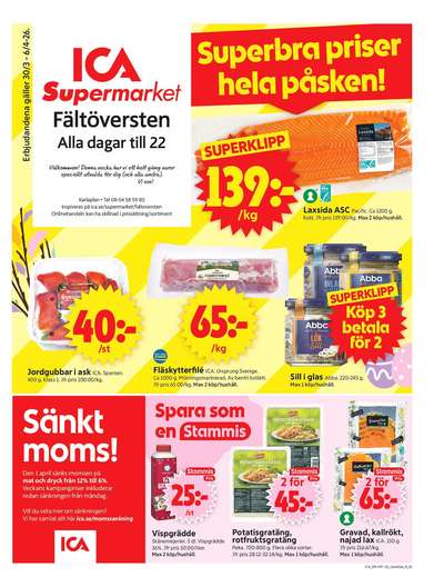 ICA Supermarket reklamblad i vecka 14 sida 1
