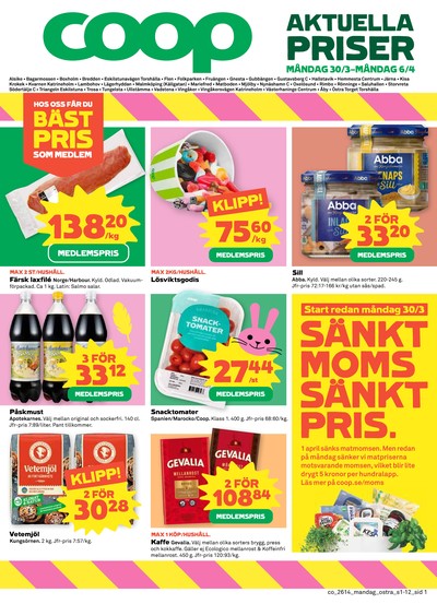 Coop reklamblad i vecka 14 sida 1