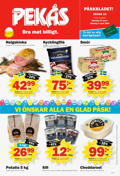 Pekås reklamblad i vecka 14 sida 1