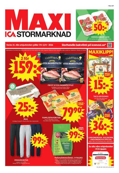 ICA Maxi reklamblad i vecka 15 sida 1
