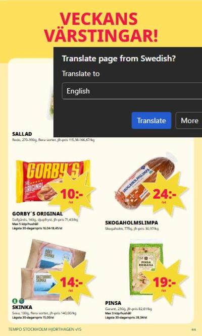 Tempo reklamblad i vecka 15 sida 4