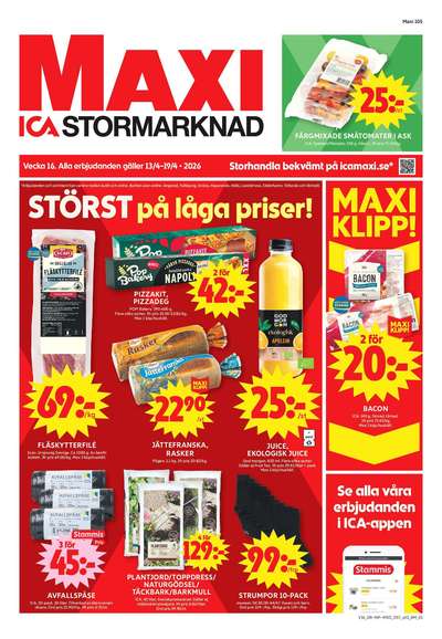ICA Maxi reklamblad i vecka 16 sida 1