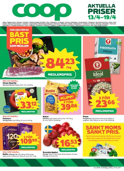 Coop reklamblad i vecka 16 sida 1