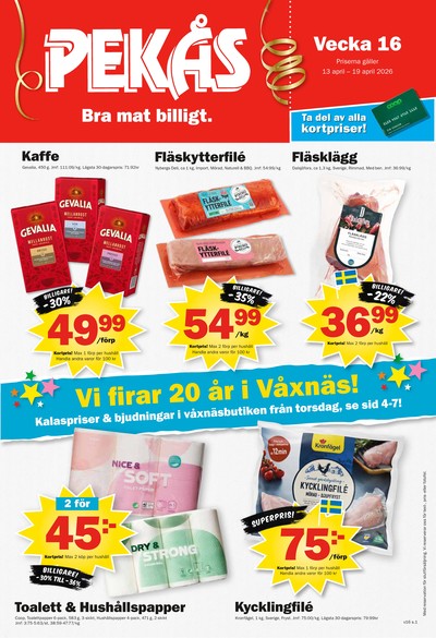 Pekås reklamblad i vecka 16 sida 1