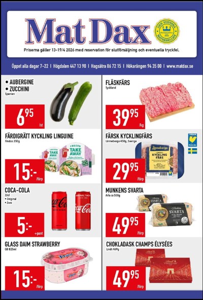 MatDax reklamblad i vecka 16 sida 1