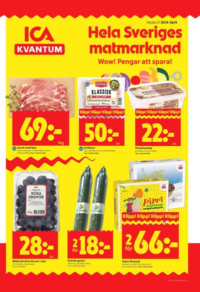 ICA Kvantum reklamblad i vecka 17 sida 1