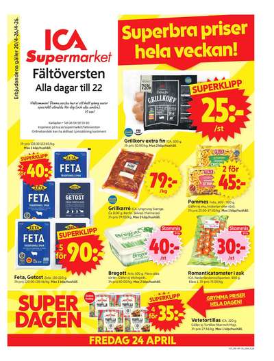 ICA Supermarket reklamblad i vecka 17 sida 1