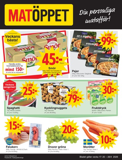 Matöppet reklamblad i vecka 17 sida 1