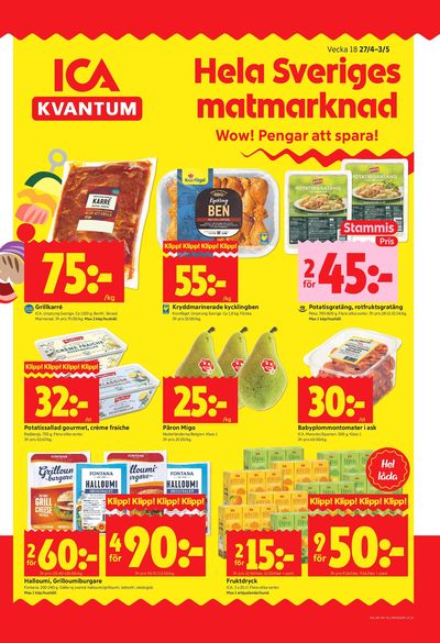 ICA Kvantum reklamblad i vecka 18 sida 1