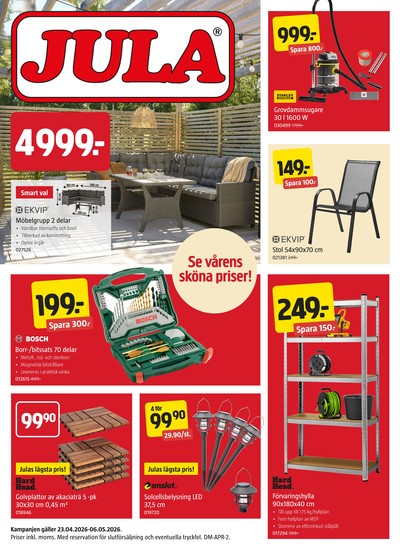 Jula reklamblad. Giltig: 23/04/26 - 06/05/26