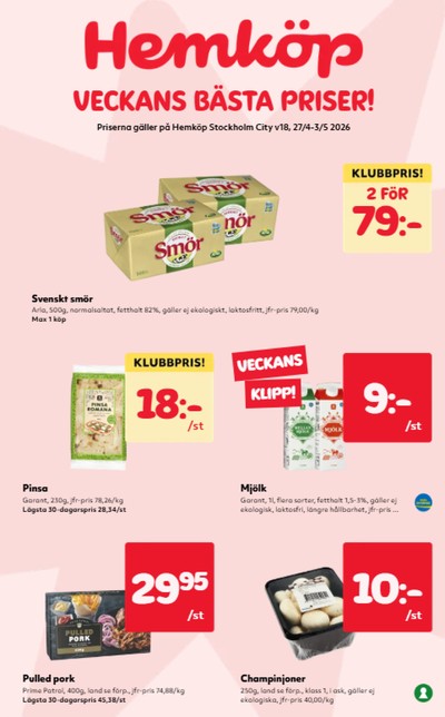 Hemköp reklamblad i vecka 18 sida 1