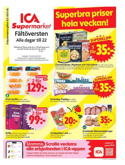 ICA Supermarket reklamblad i vecka 19 sida 1