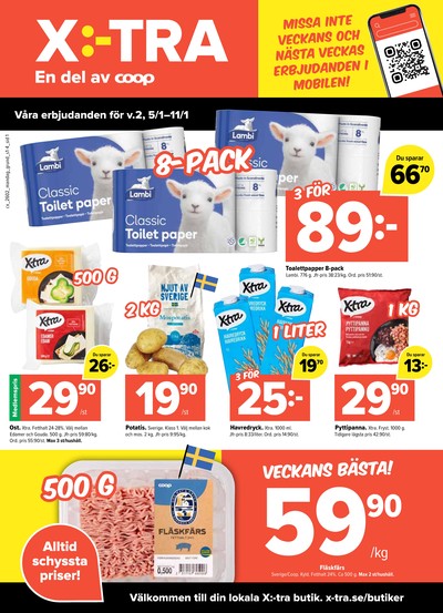 X:-tra reklamblad i vecka 2 sida 1