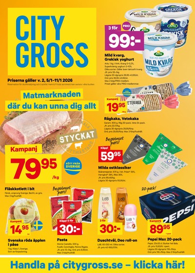 City Gross reklamblad i vecka 2 sida 1