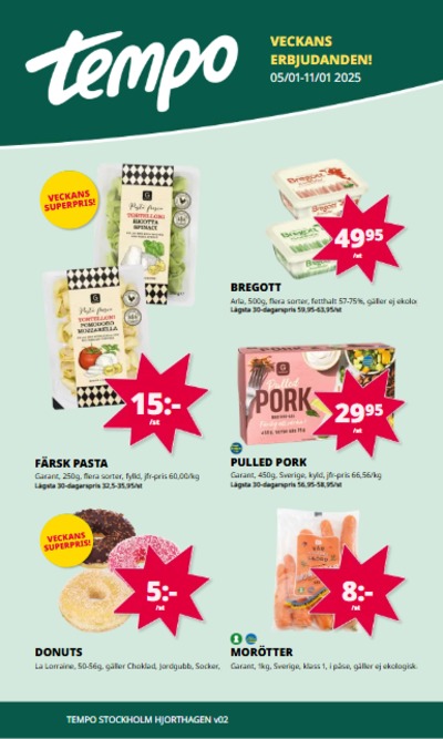 Tempo reklamblad i vecka 2 sida 1