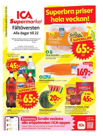 ICA Supermarket reklamblad i vecka 20 sida 1