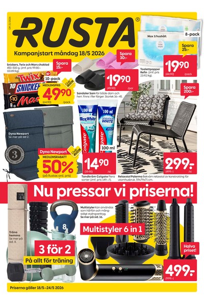 Rusta reklamblad. Giltig: 18/05/26 - 24/05/26