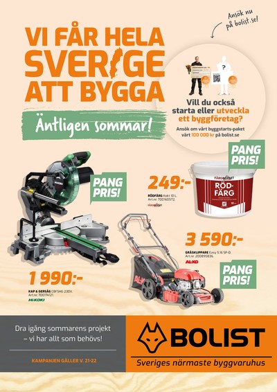 Bolist reklamblad i vecka 21 sida 1