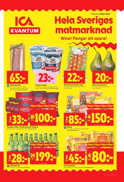 ICA Kvantum reklamblad i vecka 22 sida 1