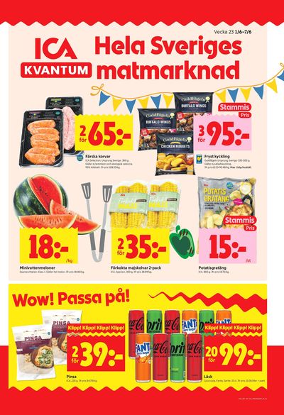 ICA Kvantum reklamblad i vecka 23 sida 1