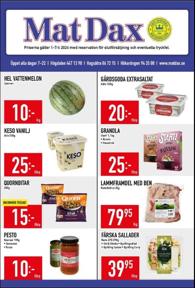 MatDax reklamblad i vecka 23 sida 1