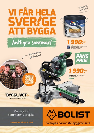 Bolist reklamblad i vecka 23 sida 1