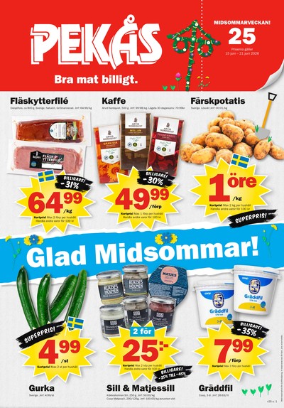Pekås reklamblad i vecka 25 sida 1