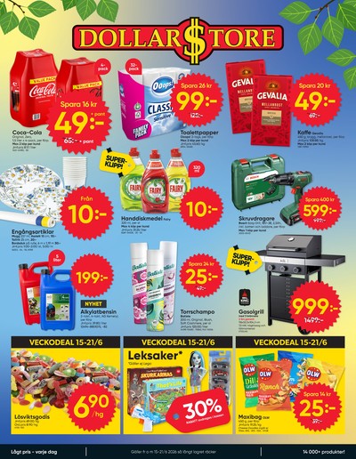 Dollarstore reklamblad i vecka 25 sida 1