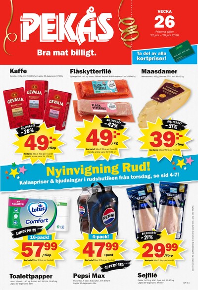 Pekås reklamblad i vecka 26 sida 1