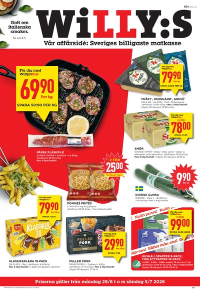 WILLY:S reklamblad i vecka 27 sida 1