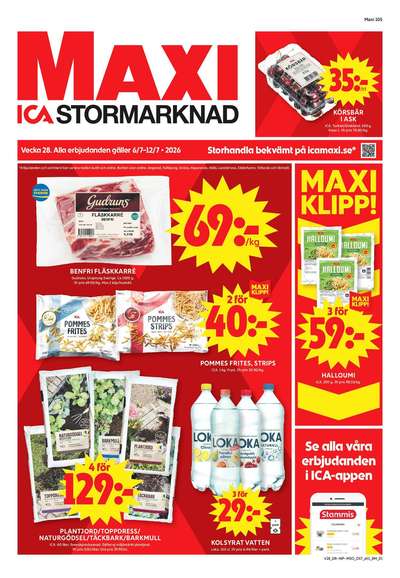 ICA Maxi reklamblad i vecka 28 sida 1