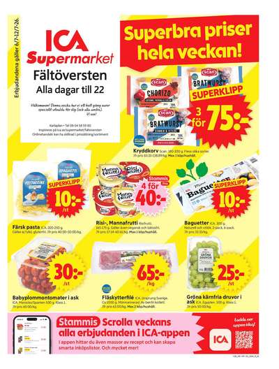 ICA Supermarket reklamblad i vecka 28 sida 1