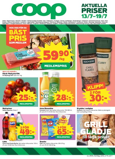 Coop reklamblad i vecka 29 sida 1