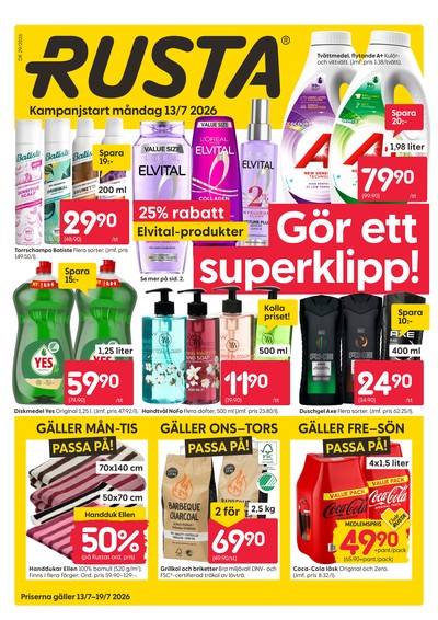 Rusta reklamblad i vecka 29 sida 1