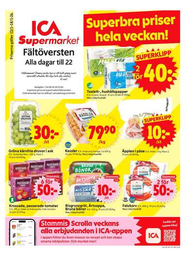 ICA Supermarket reklamblad i vecka 3 sida 1