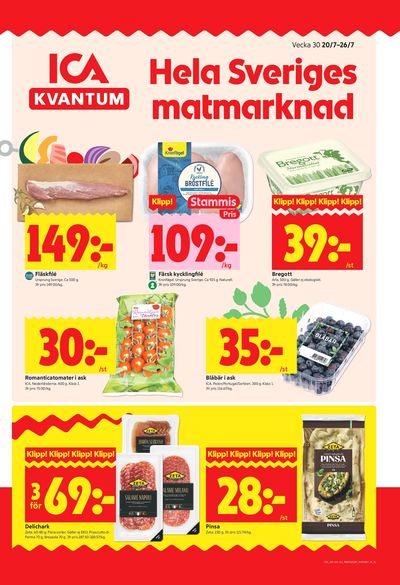 ICA Kvantum reklamblad i vecka 30 sida 1