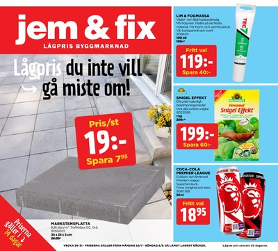 Jem & Fix reklamblad i vecka 30 sida 1