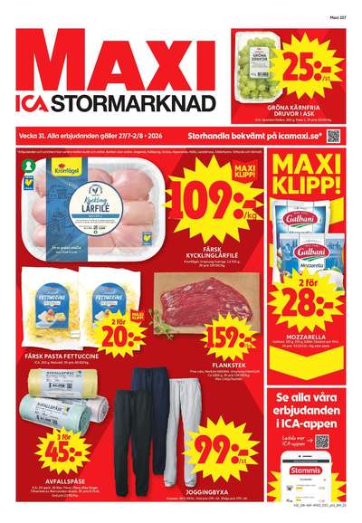 ICA Maxi reklamblad i vecka 31 sida 1