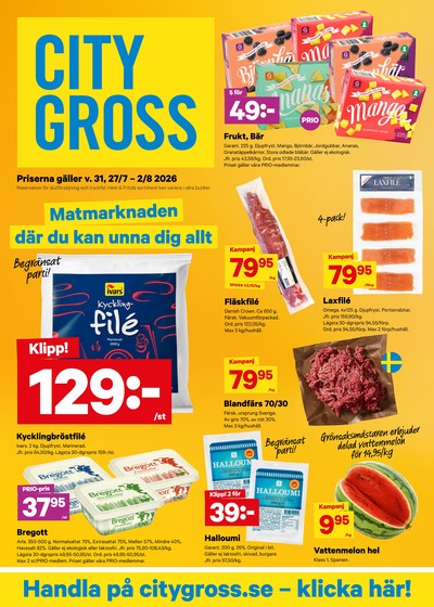 City Gross reklamblad i vecka 31 sida 1