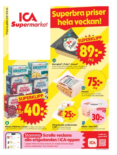ICA Supermarket reklamblad i vecka 32 sida 1