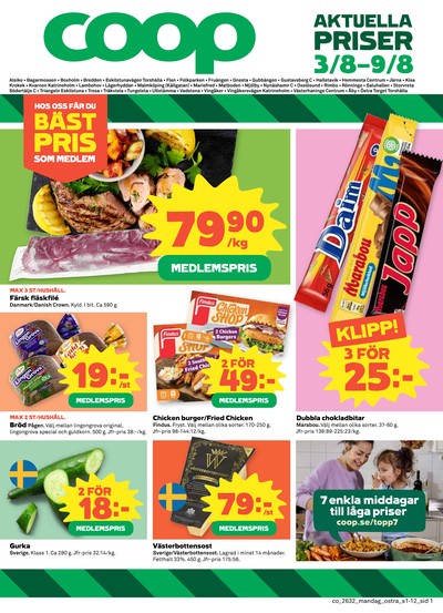 Coop reklamblad i vecka 32 sida 1
