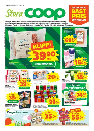Stora Coop reklamblad i vecka 32 sida 1
